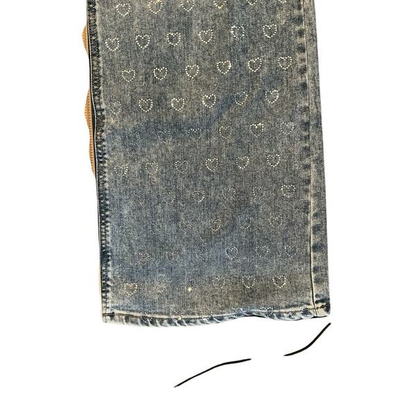 OAT High Rise Wide Leg Jeans Heart Denim Medium Wash Blue Womens Size 6/28 NEW - Picture 4 of 7